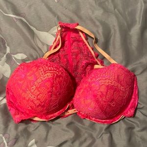 Front close pink bra